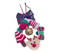 Artisanal Knitted Vehicle Charm Handwoven Christmas Car Hanging Decoration Stable Wool Knitted Festival Ornament Handmade Christmas Car Ornament