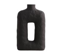 Artisanal Modern Ceramics Vases Natural Textured Finish Hollowout Square Flower Arrangement Container Home Accent Minimalists Ceramics Flower Pot