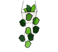 Artisanal Pothos Stained Glass Window Hangings Suncatcher Exquisite Home Decorations Unique for Every Occasion (Green, A)
