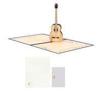 Artisanal Three-Dimensional Guitar Popup Greeting Card Realistic Effect Surprise Card for Home Decors Music Lover Gift Item Party Invitation Card
