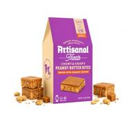Artisanal Treats Peanut Butter Bites - Gluten-Free, Vegan-Friendly, Kosher - Caramel Coated Snacks - Whole Grain Brown Rice - Healthy, Low-Calorie, Individually Wrapped 136g