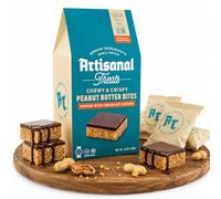 Artisanal Treats Peanut Butter Bites - Gluten-Free, Vegan-Friendly, Kosher - Caramel Coated Snacks - Whole Grain Brown Rice - Healthy, Low-Calorie, Individually Wrapped - Office & Travel Friendly 136g