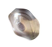 Artisanal Waved Design Glass Tray Kitchen Serving Dish For Fruit Snacks Display Contemporary Appetizer Plate Easy Cleaning Glass Party Tray