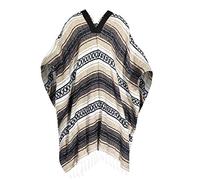 Artisans Bazaar Traditional Mexican Baja Poncho Men and Women Authentic Gaban Serape Sarape Blanket Pancho Jorongo Cowboy, Brown, One size