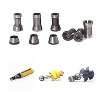 ArtisanShow 9-Pack High Precision Die Grinder Collet Set, 6mm 1/4" 8mm Router Bit Collet Chuck Clamping Adapter for Engraving Trimming Machine Electric Router Milling Cutter