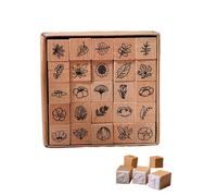 ArtisanStamps Decorative Wood Stamps 25Pcs Featuring Flower, mini, and Small Stamps for Crafting; Perfect for DIY Projects, Card Making, and Home Decoration.