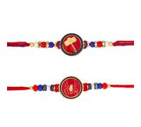 ARTISENIA Set of 2 Superhero Rakhi for Small Brother | Rakhi for Small Bhai Bro Rakhi Thread | Raksha Bandhan Fancy Rakhi for Brother with Raksha Bandhan Greeting Card & Roli Chawal Tika - PHRK36A,
