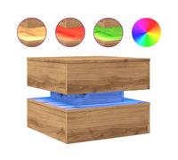 (artisian oak) vidaXL Coffee Table with LED Lights Accent End Table Tea Side Table Old Wood