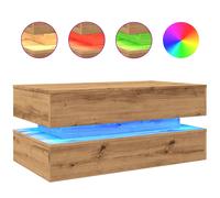 (artisian oak) vidaXL Coffee Table with LED Lights Hall End Table Tea Side Table