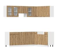 (artisian oak) vidaXL Kitchen Cabinet Set 11 Piece with Worktop White with/without Worktop