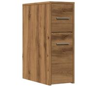 vidaXL Narrow Bathroom Cupboard with Wheels Artisian Oak Engineered Wood, Brown