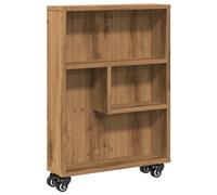 (artisian oak) vidaXL Narrow Storage Trolley Bookcases Display Standing Shelf Engineered Wood