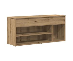 (artisian oak) vidaXL Shoe Bench White 102x30.5x45 cm Engineered Wood bench