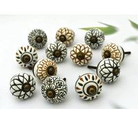 ARTISNO Ceramic Knobs for Cabinets - Set of 12 Decorative Multicolor Floral Hand Painted Ceramic Knobs for Home Kitchen Cabinet Drawer Wardrobe and Dresser Pulls with matt Finish