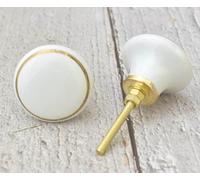 ARTISNO Ceramic Knobs Kitchen Cabinet Drawer Knobs Hardware Knobs Handmade Knobs Cabinet Knobs Ceramic Door Knobs. Set of 10 (White)