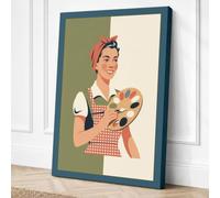 Artist at Work Vintage Canvas Wall Art Print 30x20 Inch (76 x 51 cm)