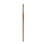 Artist Brush Flat / Round / Fan Tip for Acrylic Oil, Round front 16 | Wooden Handle Nylon Bristles for Watercolor Oil Acrylic Artwork Comfortable Long Handle for Artists