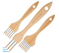 Artist Brushes | Nylon Wool Comb Professional Texture 3 Piece - Acrylic Rake Brush for Painting | for Adults Oil Watercolor Craft Pottery Canvas Fabric