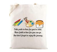Artist Canvas Tote Bag Art Teachers Appreciation Shoulder Bag Painters Inspirational Gift, Painter Bag