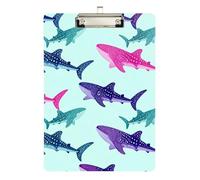 Artist Clip Board Whale Shark Pattern Transparent for Nurses Home Contractor Size 9 x 12.5 Tabla para escribir