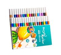 Artist Coloring Markers - Vibrant Duel Ended Brush And Fine Point, Long-Lasting non toxec Water-Based Ink | Perfect For Children’s Art Projects, School Crafts, Journaling, Hand Lettering, Canvas Paint