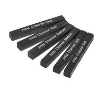 Artist Compressed Charcoal Sticks for Sketching, Drawing, Shading, Soft, Medium, Hard, Art Supplies Sketch Kits Tools, 6-Piece Boxed