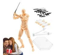 Artist Drawing Figure - Adjustable Stop Motion Action Model, Moving Art Manikin, Pose Reference Toy with Base | Small Human for Study Photography Display Co
