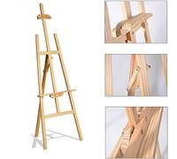 Artist Easel Floor Standing, 150 cm Studio Easel Tripod A Frame Pine Wood Easel Adjustable Height and Angle, Display Canvas Easel for Displays, Exhibition, Drawing, Sketching, Weddings, Arts and Craft
