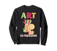 Artist Freedom Art Quote Paint Brush Creative Maker Design Sweatshirt