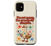 Artist Goose I'm Not Messy I'm Creatively Chaotic Vintage Case for iPhone 11