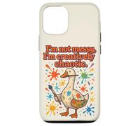 Artist Goose I'm Not Messy I'm Creatively Chaotic Vintage Case for iPhone 12/12 Pro