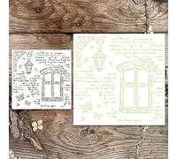 Artist-Inspired Blue Land Window Design Wall Stencils Template Reusable Spray PaintStencils for Craft Painting On Wood Craft Canvas Walls Wood Furniture Decorations DIY Scrapbooking