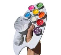Artist Mixing Palette Shell Tray with Large Mixing Well, White