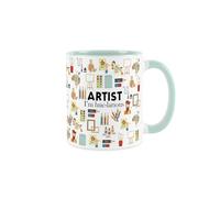 Artist Mug - Humorous Artwork Trades Funny Novelty Gift for Painters- Tea/Coffee Hot Drinks Mint Green Ceramic Cup Present