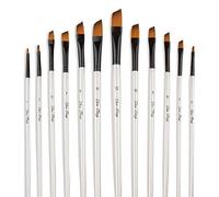 Artist Paint Brushes Set, 12pcs Professional Angular Paintbrushes for Acrylic Watercolor Oil Painting, Face Body Nail Art, Crafts, Canvas, Rock, Shoes, Paint by Number, Miniature Model & Fine Detail