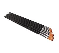 Artist Paint Brushes Set 9 PCS Nylon Flat Tipped Long Handle, Various Sizes # 0-16 - Smooth Paint Flow, Comfortable Grip for Students & Professionals