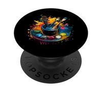 Artist Paint Palette and Brush Art PopSockets Adhesive PopGrip