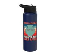 Artist Painter and Clay Lived Happily Ever After Art Saying Stainless Steel Insulated Water Bottle