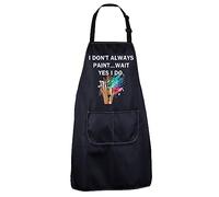 Artist Painters Apron With Pockets Art Teacher Gift I Don’t Always Paint Adjustable Apron For Art Lover Student (YES I DO apron EU)