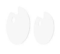 Artist Painting Palette - 2 Pack Clear Acrylic Non-Stick Oval Palette with Thumb Hole, Ideal for Oil & Acrylic Paints