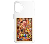 Artist Pig Painting Paint Fun Animal Parody Art Print Poster Case for iPhone 16