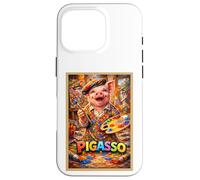 Artist Pig Painting Paint Fun Animal Parody Art Print Poster Case for iPhone 16 Pro