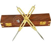 Artist Proportional Scale Divider Drawing Tool Professional 9” Long Solid Brass with Heavy Duty Steel Point with with Wooden Box