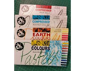 Artist Soft Pastels and Compressed Charcoal Sticks. By Jakar. Four Packs for Added Discount