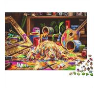 Artist Studio 1000 Piece Jigsaw Puzzle Recycled Painter's Dog Senior Puzzles Party Game Props Developing Boy & Girl‘s Intelligence Educational Fun 70x50cm/1000pcs