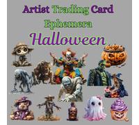 Artist Trading Card Ephemera Halloween, Cut and Collage: Ephemera Book, Junk Journal, Glue Books, Mixed Media Collage Art, Scrapbooking, Decoupage, Card Making, Art Journaling