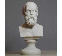 Artist Unknown Greek Philosopher Socrates Alabaster Bust Head Statue Sculpture Décor 5.9 inches