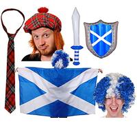 Artist Unknown Scottish Flag Night Rugby Football Fancy Dress Accessory Set
