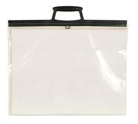 Artiste A3 Clear Clip-Close Poly Folio with capacious Side Gusset and Clip Handles, Ideal for Art, Hobby and School use