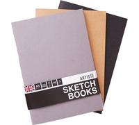 Artiste A5 Sketchbooks - Pack of 3, for Drawing, Sketching, Doodling, Writing and Scrapbook Designs with Mixed Media, Pen, Ink, Painting and More